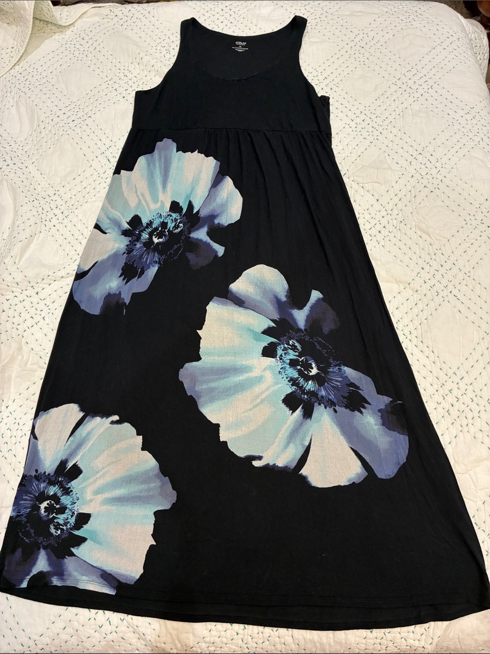 Alfani XL Black Floral Nightgown | Soft Stretch Rayon Spandex | Elegant  Macys